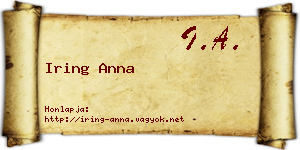 Iring Anna névjegykártya