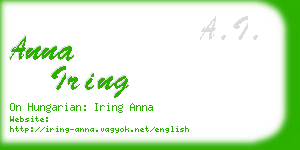 anna iring business card